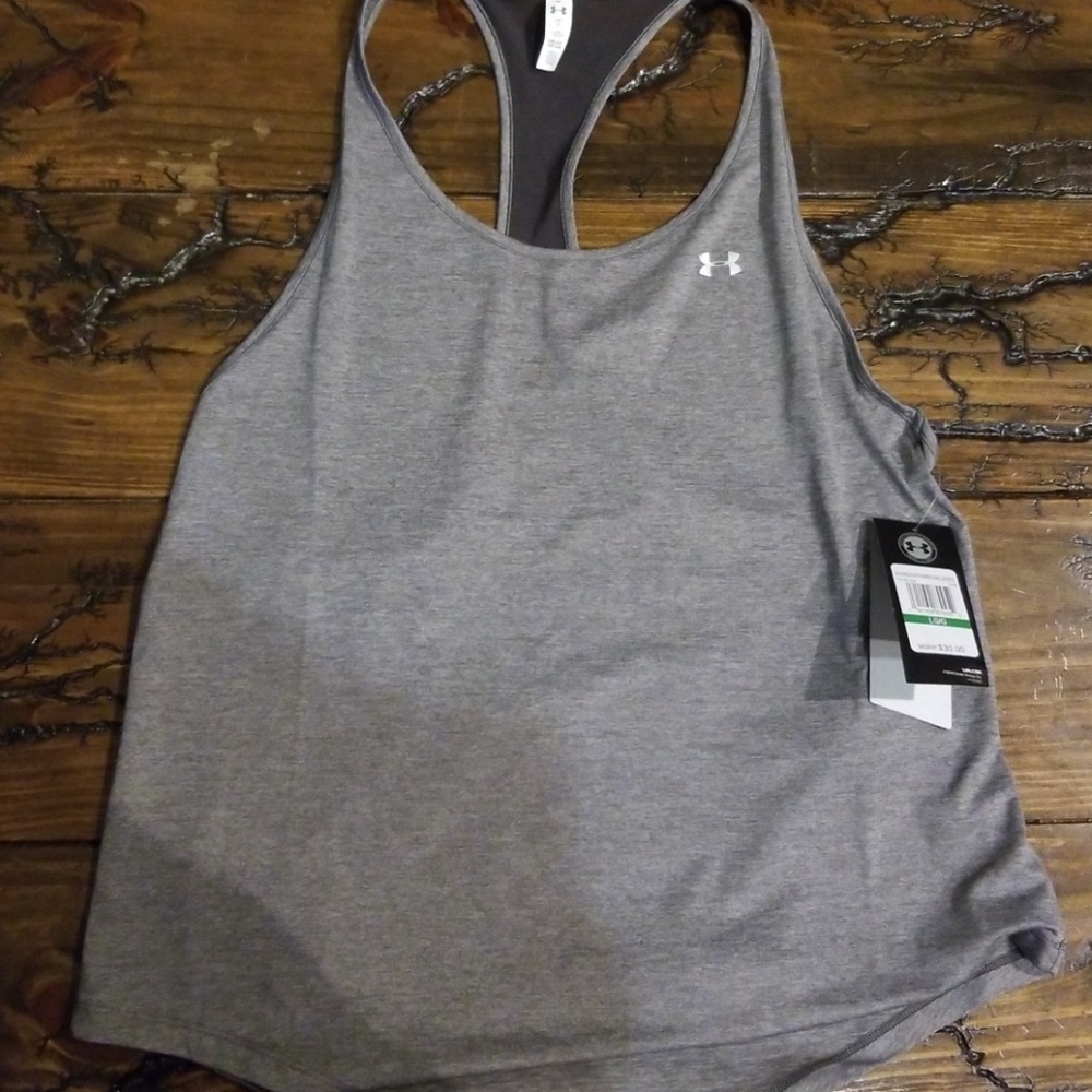 Brand new grey under amour tank!size L